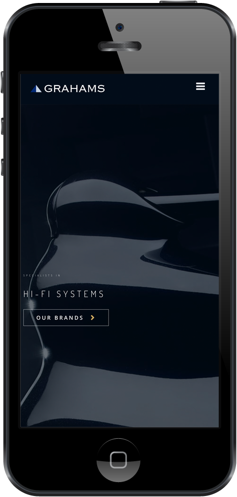 Grahams Hi-Fi website mobile view