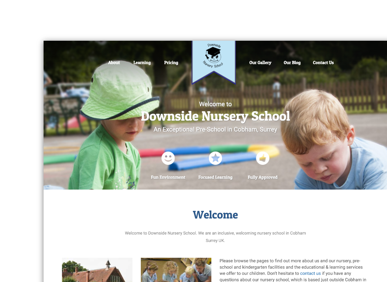 Preview Image - Downside Nursery website project