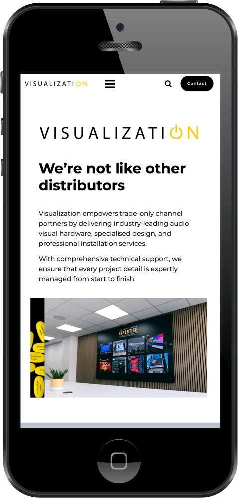 Visualization website mobile view