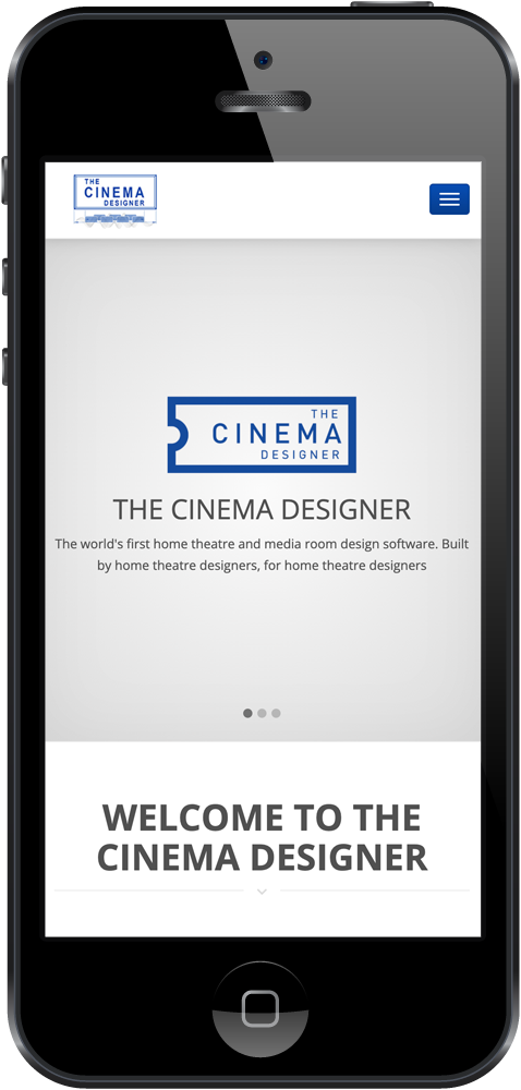 The Cinema Designer Home Cinema Website website mobile view