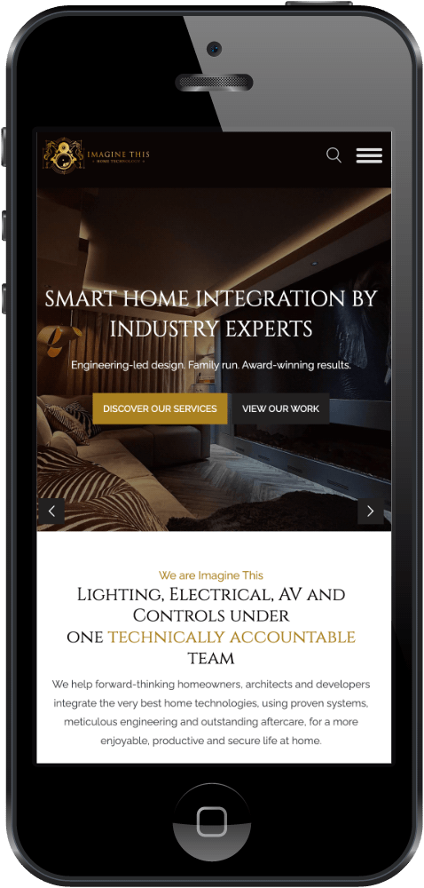 Imagine This - Smart Home Website website mobile view